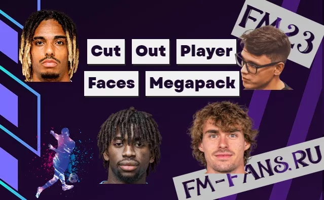 Cut Out Player Faces Megapack FM 2023